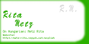 rita metz business card